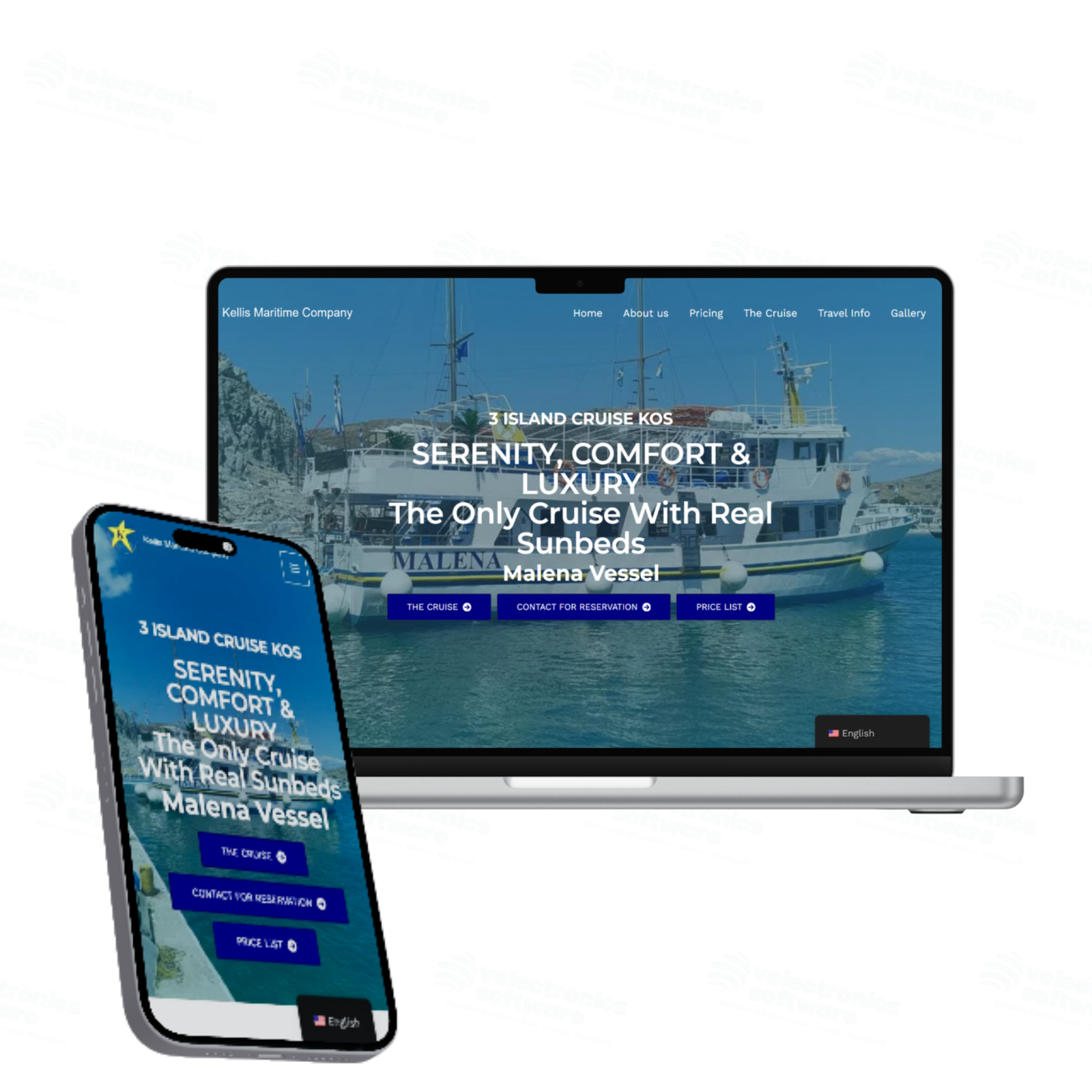 Παρουσίαση της ιστοσελίδας 3 Island Cruise Kos Malena σε case study της Velectronics Software