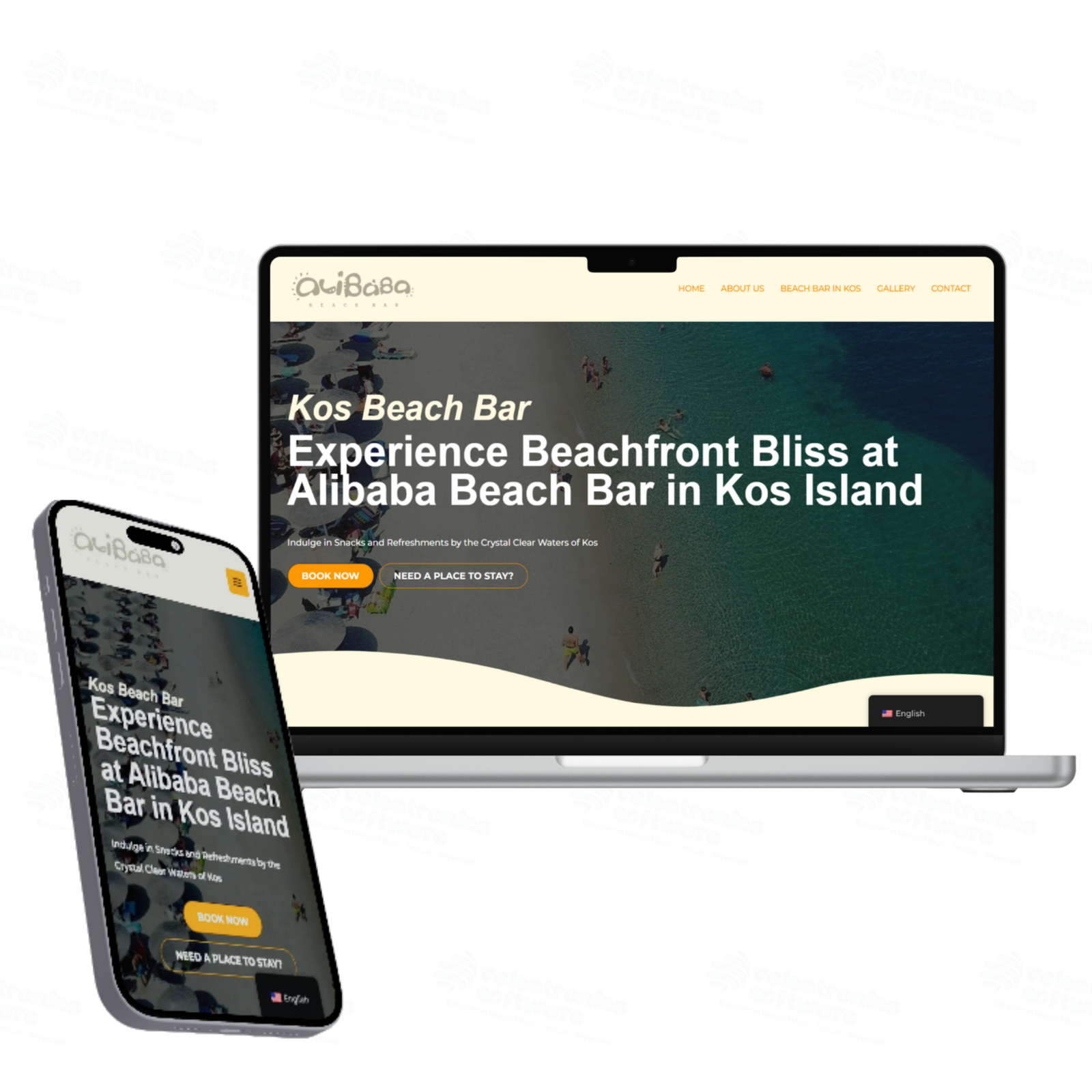 Παρουσίαση της ιστοσελίδας Alibaba Beach Bar σε case study της Velectronics Software