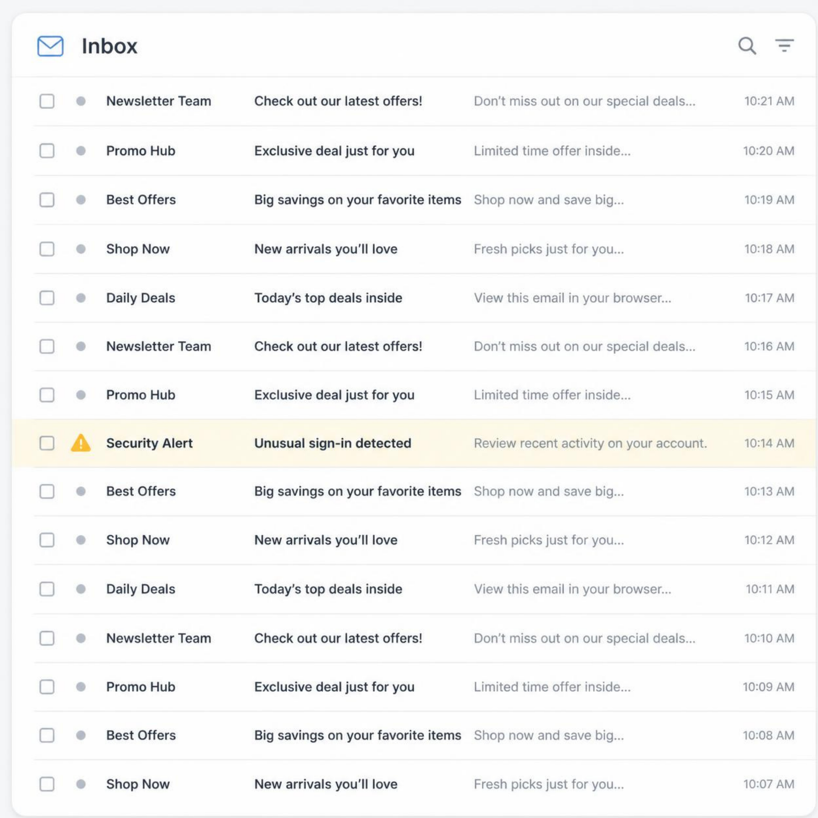 Spam bombing με πολλά ανεπιθύμητα emails που μπορεί να κρύβουν σημαντικές ειδοποιήσεις
