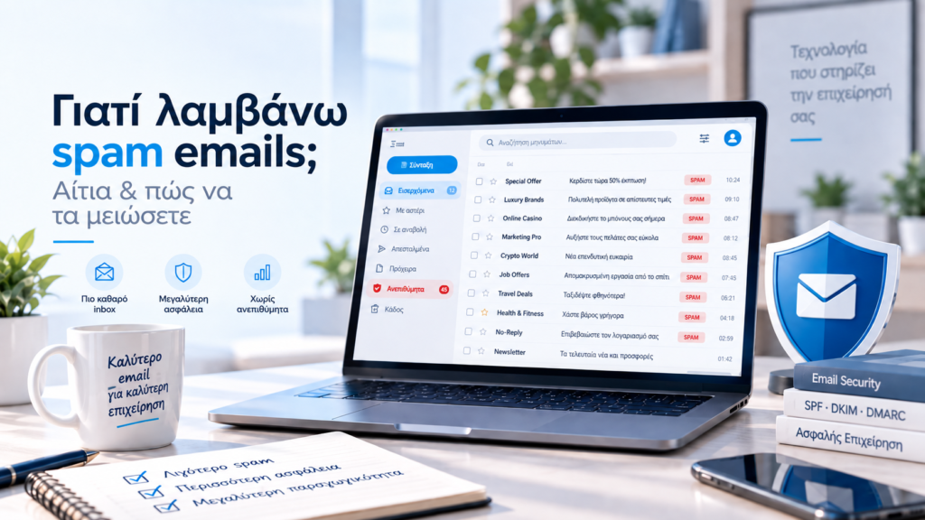 Spam emails σε επαγγελματικό inbox και προστασία email