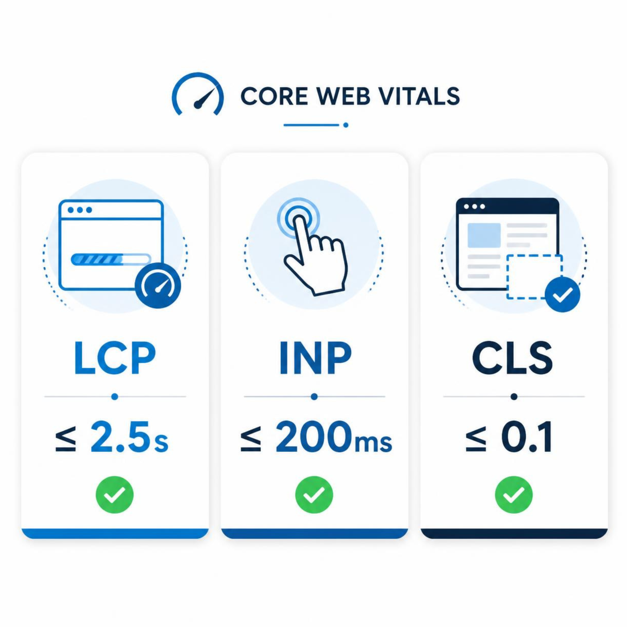 Core Web Vitals με LCP INP και CLS για την ταχύτητα και εμπειρία ιστοσελίδας