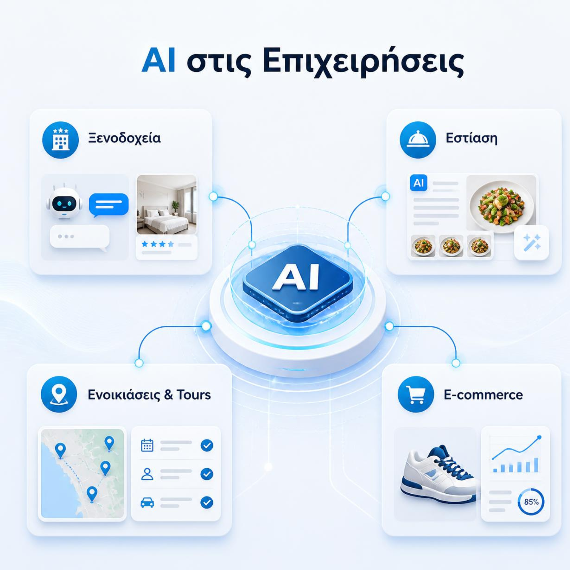 Πρακτικές εφαρμογές τεχνητής νοημοσύνης σε ξενοδοχεία, εστιατόρια, τουρισμό και ηλεκτρονικά καταστήματα