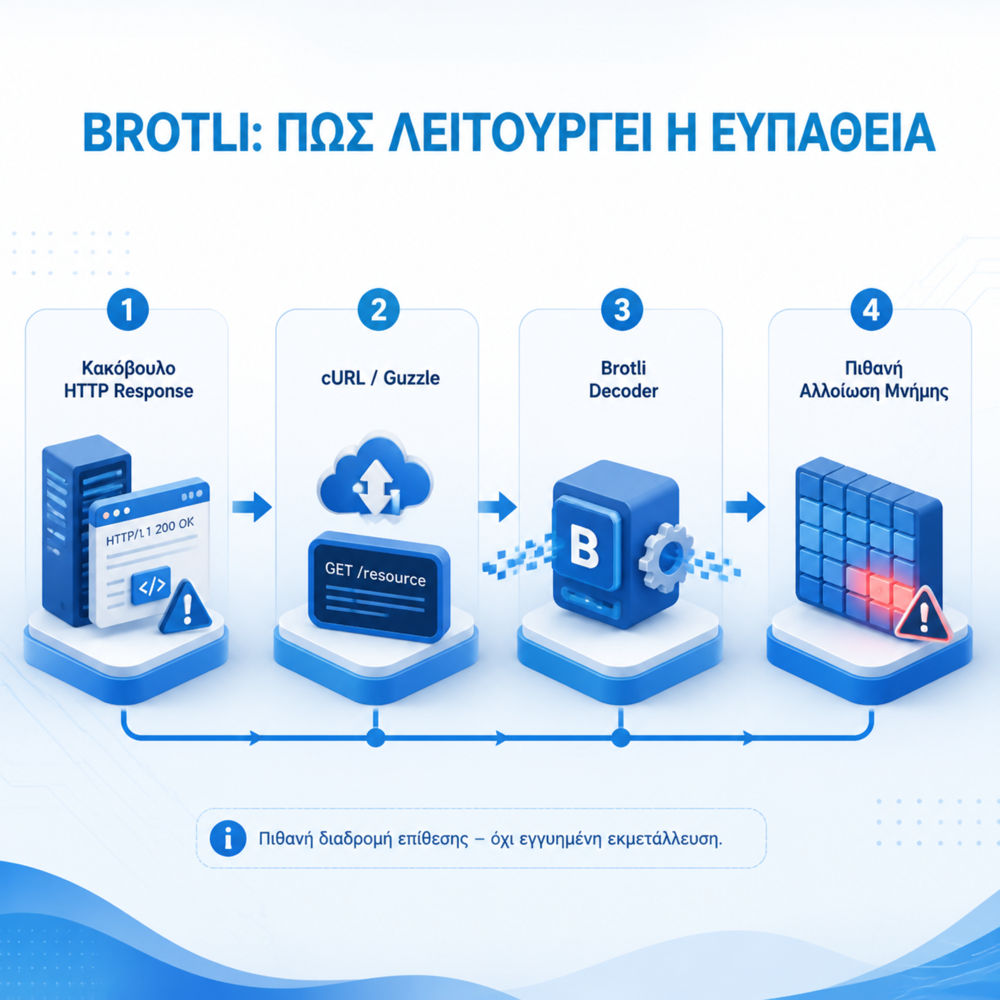 Πώς λειτουργεί η ευπάθεια Brotli CVE-2026-111497: κακόβουλο HTTP response, cURL ή Guzzle, Brotli decoder και πιθανή αλλοίωση μνήμης