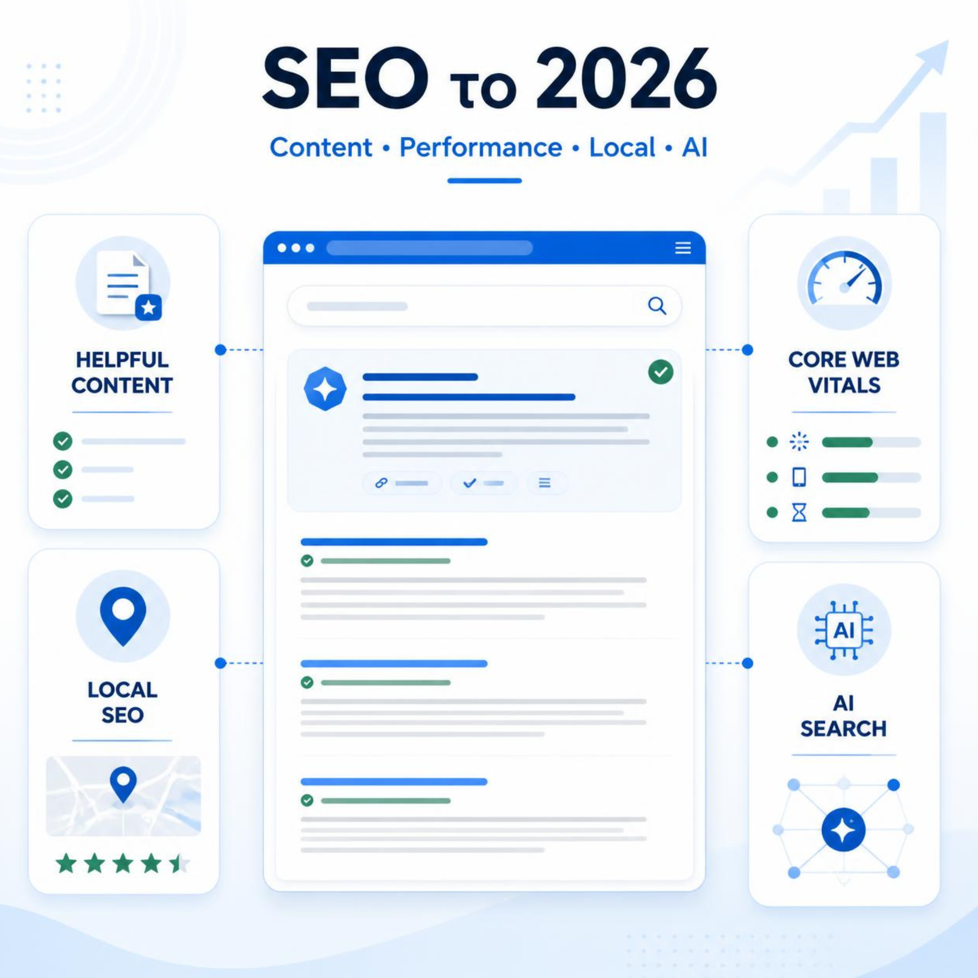 SEO το 2026: Helpful Content, Core Web Vitals, Local SEO και AI Search